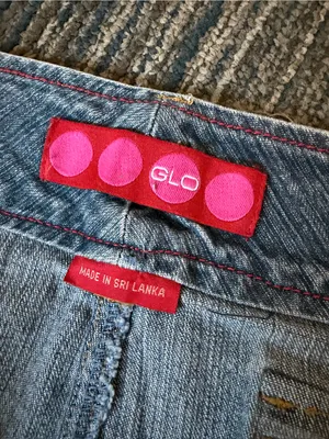 GLO Jeans Y2K Low Rise Denim Mini Skirt Blue 19” Waist 15” Length thumbnail 4