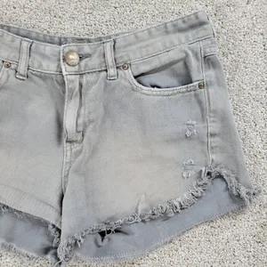 Free People Womens Cut Off Jean Shorts 26 Blue Distressed‎ Denim Button Fly thumbnail 9