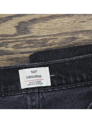 NEW Levi's Original 501 Straight Jeans Button Fly Studded Pocket Black 28x30 thumbnail 3