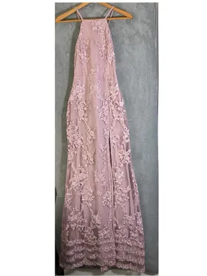 Lulus Dazzled Up Dusty Lavender Embroidered Backless Maxi Dress size Small prom‎ thumbnail 2