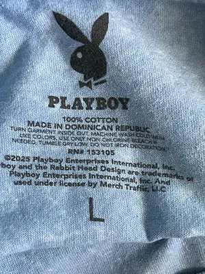 Playboy acid wash blue graphic tee - large thumbnail 7