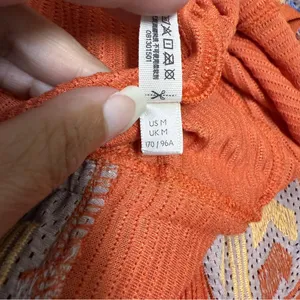 Free People Orange Ribbed Sleeveless Open Back Morning Rise Jumpsuit *FLAWS thumbnail 12