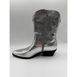 No Boundaries Western Boots Size 11 Metallic Silver Concert Festival Cowgirl thumbnail 6