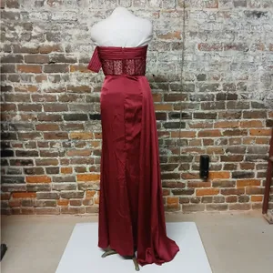 Faeriesty Evening Gown Small Red Beaded Sequin Strapless Dress Wedding Party thumbnail 4