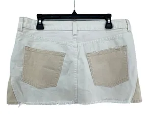 We the Free by Free People Ivory Patched low rise Denim Mini Skirt Size 30. thumbnail 2
