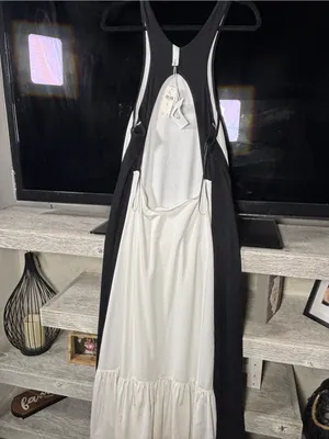 Anthropologie Black and White Contrast Racerback Maxi Dress thumbnail 4