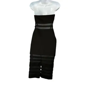 Revolve Superdown Black Strapless Midi Tube Dress Size XS Bodycon Magdalena thumbnail 6