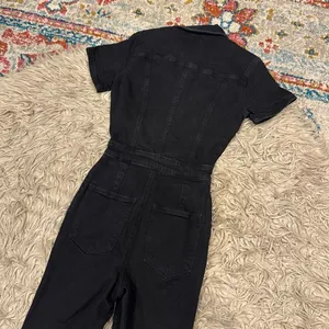 GOOD AMERICAN Black Utility Denim Jumpsuit Size Small thumbnail 6