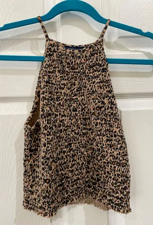 Cheetah Halter Crop Top thumbnail 1