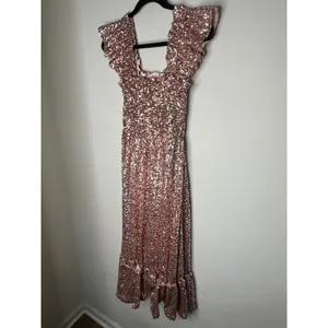 Hill House The Ellie Rose Gold Sequin Nap Dress XXS thumbnail 5