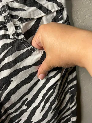 Lioness Top Model Zebra Stripe Black White Baggy Jeans thumbnail 5