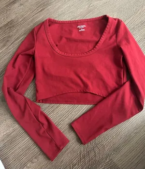 Wild Fable Burgandy Long-Sleeve Cropped Top - Unbranded thumbnail 1