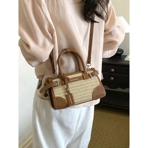 Chic Carryalls Leather Trim Woven Crossbody Bag thumbnail 2