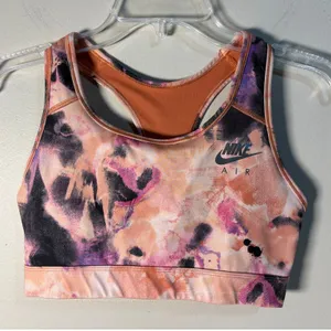 Nike Air Dri Fit Sports Bra‎ Multi Color Abstract Print Racerback Medium thumbnail 1