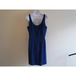 Vintage Rimini Dress Set M Royal Blue Beaded Jacket Sheath‎ Formal Cocktail 2Pc thumbnail 3