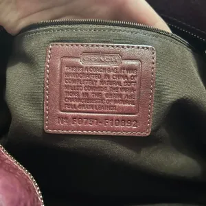Coach Chelsea Handbag Pebble Shoulder Bag Hobo Purse Leather Burgundy thumbnail 5