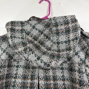 Sashimi Womens Grey Plaid Hooded Wool Blend Pea Coat Jacket Size Medium‎ thumbnail 6