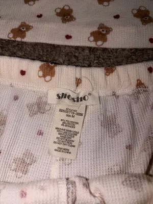 Teddy bear lounge pajama set White Size M thumbnail 3