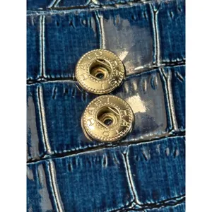Hato Hasi Navy Blue Croc Embossed Faux Leather‎ Flap Wallet Organizer thumbnail 10