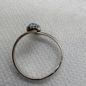 Sterling Silver Kingman Turquoise Adjustable Bypass Ring Size 5.5 0.83g thumbnail 6