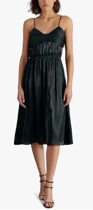 Steve Madden Women's Saphire Dress Size Small, Black Satin Material, NWT thumbnail 1