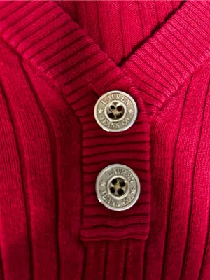 Lauren Jeans Co black label vintage cotton sweater with gold buttons thumbnail 2