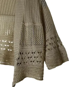 Vintage Y2K Crochet Knit Crop Cardigan Shrug Boho Hippie Festival Size Small thumbnail 3