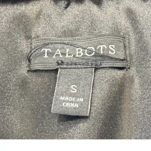 Talbots Black Faux Fur Ribbed Open Front Vest Women's size Small thumbnail 5