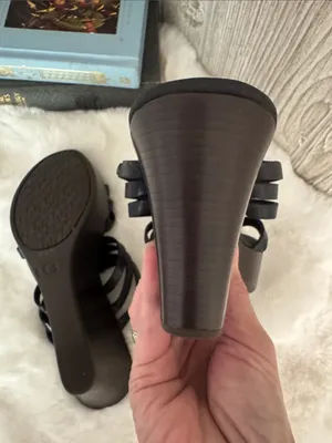 UGG Black Multi-Strap Leather Slide Sandals thumbnail 10