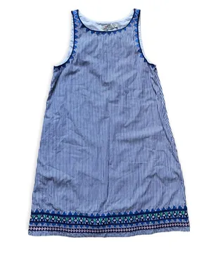 Vineyard Vines Geo Prep Embroidered Swing Dress Marlin Blue Striped 4 thumbnail 1