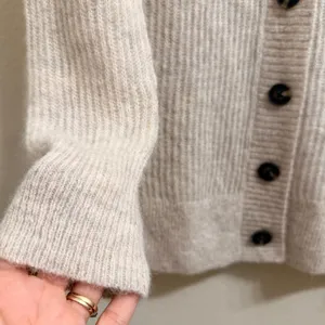 Everlane The Oversized Alpaca‎ Cardigan Oatmeal Cream/Gray Knit XXS Cozy Soft thumbnail 6