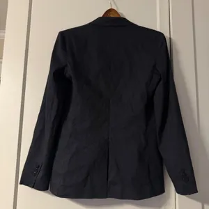 Theory Classic Blazer Navy Blue Linen Blend Size 4 thumbnail 3