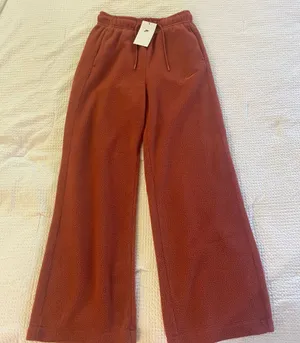 Nike women’s plush teddy fleece Sherpa cozy fall winter wide leg pants thumbnail 1