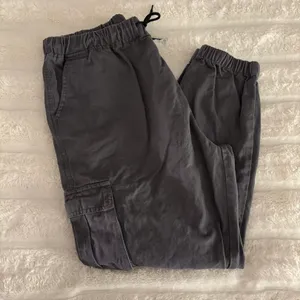 SheIn Women's Grey cargo pants with drawstring thumbnail 1