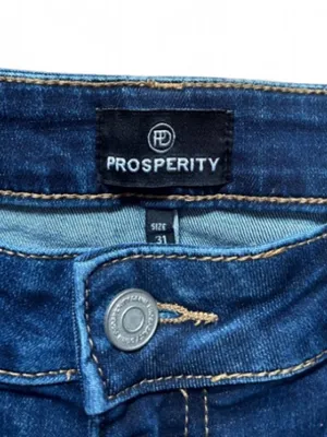Prosperity Denim Wide Leg Dark Blue Women's Jeans Size 31” Raw Hem Stretchy thumbnail 4
