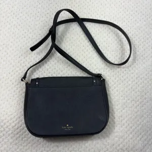 Kate Spade Black Saffiano Leather Rhinestone Embellished Small Crossbody Bag thumbnail 3