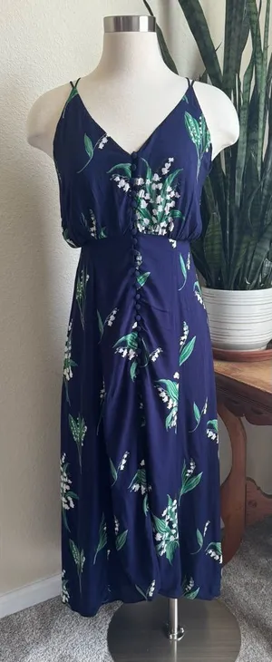 Vintage Urban Outfitters Lily of the Valley Maxi Dress Size 4 Floral Boho Style‎ thumbnail 1
