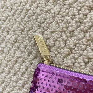 Tarte Sequin Flamingo Pink Purple Sequin Cosmetics Case Makeup Bag Like New thumbnail 4