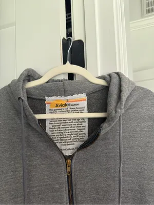 Aviator Nation Bolt Gray Zip-Up Hoodie Lightning Heather thumbnail 4