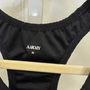 AARMY‎ Black Racerback Sports Bra Medium Logo Activewear Workout Top thumbnail 6
