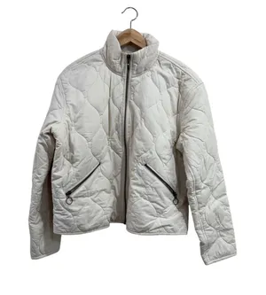Lucky‎ Brand Cream Quilted Jacket Womens Small Off White Cotton Full Zip thumbnail 1