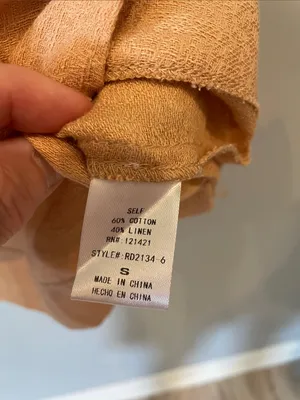 Ellison brand Short Sleeve linen blend Camel color dress new thumbnail 3
