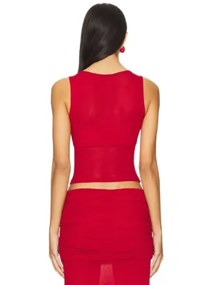 Runaway The Label Meila Top in Cherry Medium Womens Sleeveless Tank thumbnail 2
