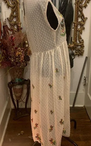 Embroidered sheer maxi dress Size L thumbnail 3