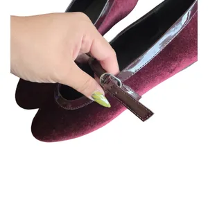 Mango Bella Velvet Mary Jane Flats Size: 39 thumbnail 6