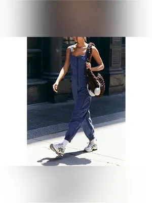 NWOT Free People FP Movement Fast Track Onesie - black grape blue - size Small thumbnail 6