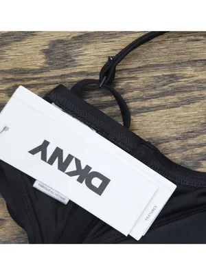 NWT DKNY Womens Molded Underwire Bikini Top Swim DIMTS401 Black XL thumbnail 6