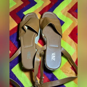 ZARA PLATFORM WEDGE LEATHER SANDALS thumbnail 6