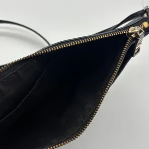 Coach Black Crossgrain Leather Crossbody Bag Gold Hardware Slim Messenger thumbnail 10