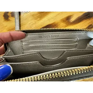 Michael Kors Women's Wallet‎ Gray Zip Around City Designer Preppy Classic Modern thumbnail 5